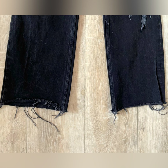 ZARA BLACK HIGH RISE WIDE LEG JEANS - Picture 4 of 7